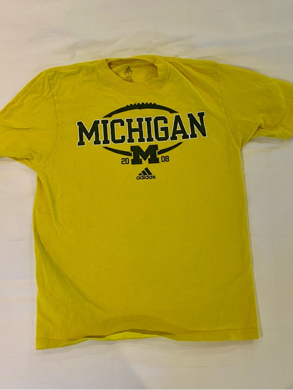 adidas Yellow Michigan 2008 Season Short Sleeve Tee